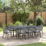 vidaXL Set de dining pentru grădină Manual 9 pcs Gri mare