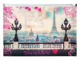 Mapa personalizata cu fermoar A4 PP Panta Plast, motiv Take me to Paris