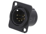 Soclu XLR 5 Pin Metal Negru