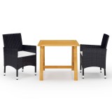 Gossi set de masa pentru gradina, 3 piese, negru