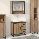 vidaXL Dulap de Baie Stejar Artizanal 65 x 33 x 60 cm Lemn compozit 883625