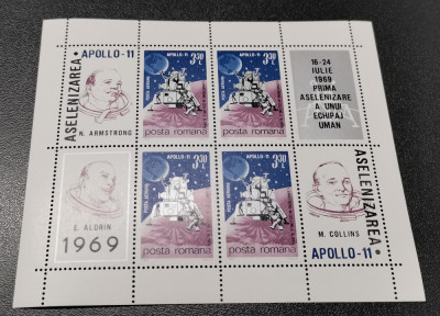 Romania Colita Lp 704a Apollo 11 1969 MNH foto