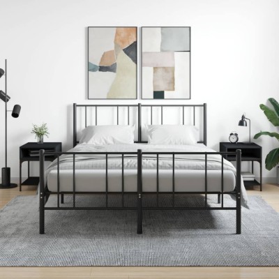 vidaXL Noptiere, 2 buc., negru, 40x41x50 cm, lemn compozit 825874 foto