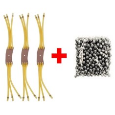 Set Pentru Prastii cu 3 Zgarciuri Tub si 100 de Bile Metalice