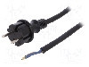 Cablu alimentare AC, 4m, 2 fire, culoare negru, cabluri, CEE 7/17 (C) mufa, PLASTROL - W-97199