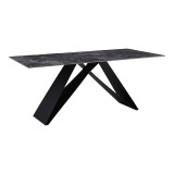 Cumpara ieftin Masa de bucatarie Meja, Pako World, Negru, 180x90x76 cm