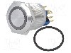 Intrerupator anti-vandalism, ON-ON, &Oslash;22mm, ONPOW - GQ22-11ZE/Y/24V
