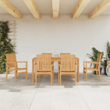 VidaXL Set mobilier de grădină, 7 piese, lemn masiv de tec