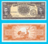 Filipine (p#137) 20 Pesos 1949 aUNC &#039;Seria englezească&#039; serie: DJ763501