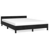 Cumpara ieftin Cadru de pat fara saltea, negru, 140x200 cm, catifea