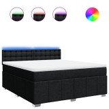 Cumpara ieftin Pat box spring cu saltea, negru, 180x200 cm, catifea