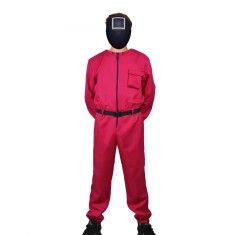 Costum pentru adulti DEPOX&reg;, Jocul Calamarului, marimea S, rosu, centura inclusa
