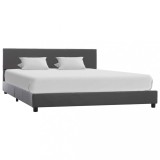 VidaXL Cadru de pat, gri, 120x200 cm, piele ecologică