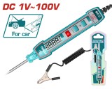 Tester tensiune auto TOTAL DC 1-100V digital cu afisaj si lanterna