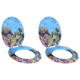 Cumpara ieftin Capacul de toaleta 2 pcs Albastru Adanc de Mare 44 x 38 cm