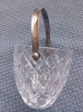 Recipient pentru gheata din cristal cu maner argint 925 Hermann Bauer Germania