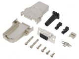 Conector D-Sub 9-Pini Mamă Lipire pe Cablu Gold Flash UNC 4-40