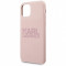 Husa TPU Karl Lagerfeld pentru Apple iPhone 11, Stack Pink Logo, Roz KLHCN61STKLTLP