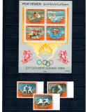 Yemen Sud 1984 - Jocurile Olimpice, sport, serie si bloc neuzat