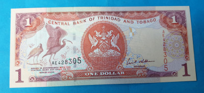 1 Dolar 2002 Bancnota veche Trinidad &amp;amp; Tobago one Dollar - stare foarte buna UNC foto