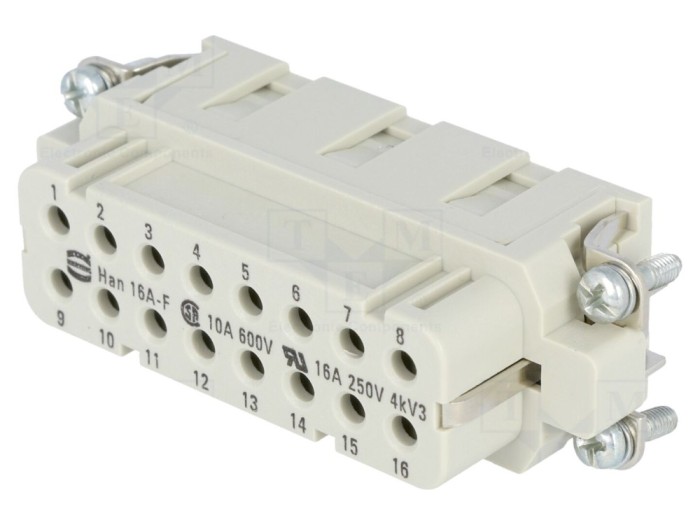 Conector HDC mamă 16A 16 pini