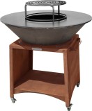 Gratar de gradina Strend Pro Fiesta cu focar, otel, rustic, 100 cm