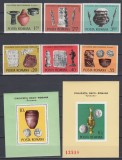 ROMANIA 1976 LP 908 LP 909 LP 910 ARHEOLOGIE DACO-ROMANA SERIE+COLITE MNH