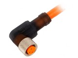 Conector M8 2m Mamă 3 PIN 90&deg; Cu Cabluri