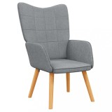 VidaXL Scaun de relaxare, gri deschis, 62x68,5x96 cm, material textil