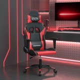 vidaXL Scaun de gaming de masaj, negru și roșu, piele ecologică