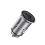 ALIMENTATOR SmartPhone Auto Vention Two-Port USB A+A(30+30) Car Charger Gray Mini Style Aluminium Alloy Type, &quot;FFFH0&quot; (timbru verde 0.18 lei)