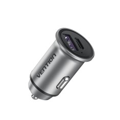 ALIMENTATOR SmartPhone Auto Vention Two-Port USB A+A(30+30) Car Charger Gray Mini Style Aluminium Alloy Type, &amp;quot;FFFH0&amp;quot; (timbru verde 0.18 lei) foto