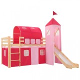 Cadru pat etajat copii cu tobogan &amp;amp; scară 97x208cm lemn de pin, vidaXL