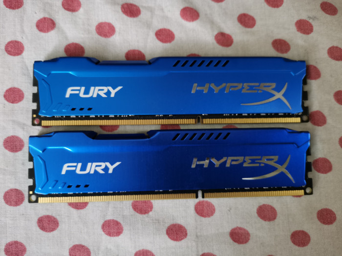 Kit Memorie Ram Kingston HyperX Fury Blue 16 GB (2 X 8 GB) 1600 Mhz.