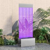 Coloana cu bule cu LED-uri RGB otel inoxidabil/acrilic 110 cm GartenMobel Dekor, vidaXL