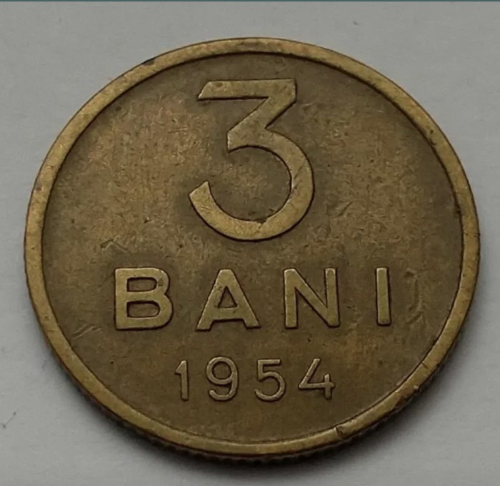 Monedă 3 bani 1954