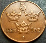 Cumpara ieftin Moneda istorica 5 ORE - SUEDIA, anul 1937 * cod 5407