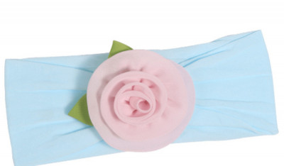 Ornamental Flower Headband pentru fetiță Microfiber Mint foto