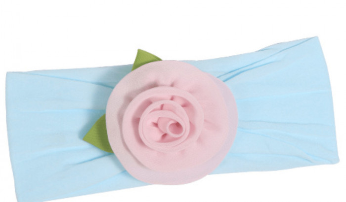 Ornamental Flower Headband pentru fetiță Microfiber Mint