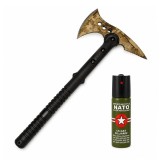 Set topor survivor si spray paralizant NATO, propulsie jet DEPOX&reg;, 39 cm/60 ml