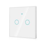 Comutator WiFi Inteligent Tactil, Alb, Sticlă Securizată, Control App/Voce, Fără Nul, Compatibil Alexa/Google Home