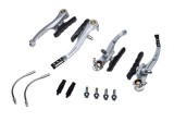 Set Frane V-Brake Argintiu Aluminiu Bicicleta Fata Spate Promax 110mm Complet