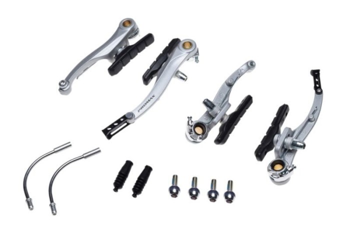 Set frana v-brake argintiu, fata-spate biciclete Cod:AWR0251