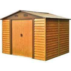 Casuta/magazie/sopron de gradina pentru depozitare unelte, metal, maro natur, 278x238x215 cm, Strend Pro
