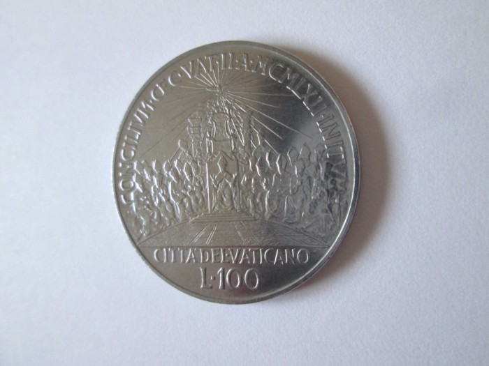 Vatican 100 Lire 1962-Al doilea consiliu ecumenic,in stare foarte bună