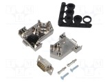 Conector D-Sub 9 pini mufă tată albă pentru lipire pe cablu ENCITECH D45NT