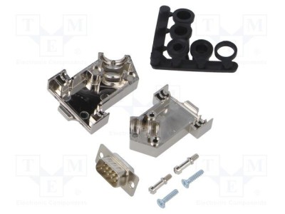 Conector D-Sub 9 pini mufă tată albă pentru lipire pe cablu ENCITECH D45NT foto