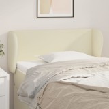 VidaXL Tăblie de pat cu aripioare crem 93x23x78/88 cm piele ecologică