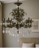 Candelabru Clasic Cu Cristale, 8 Brate, Soclu E14