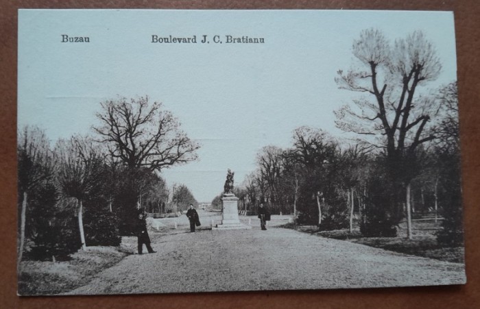 Carte postala, necirculata, Bdul Bratianu, Buzau 1917
